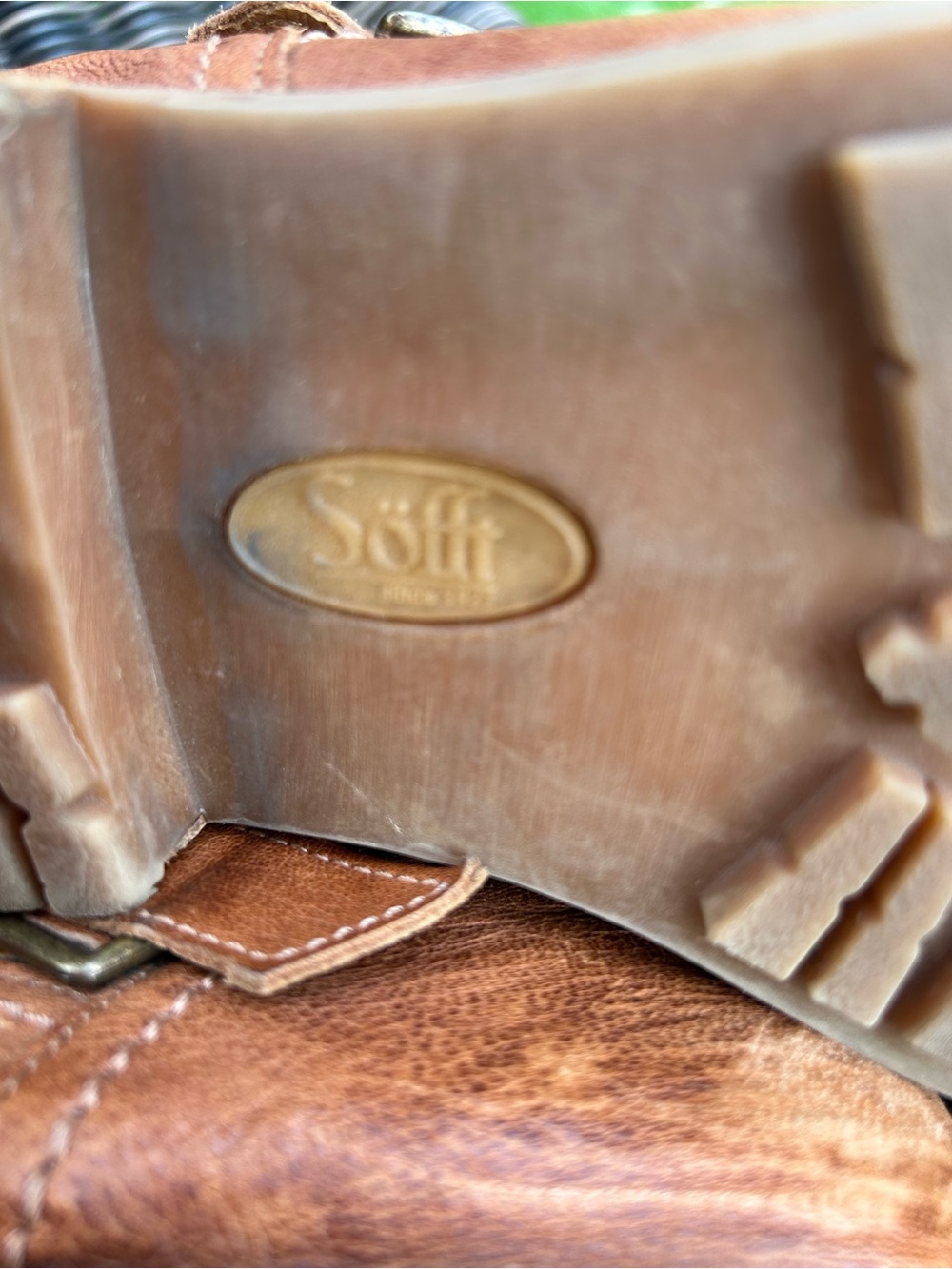 Sofft Tan Leather Bohi Boots with Aztec Woven Shaft adjustable sides side zipp - Picture 6 of 10